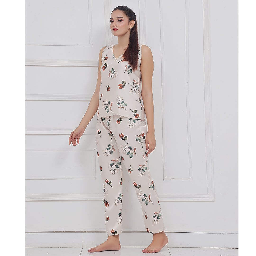 Sajiero Spice Ceder Strap Jumpsuit Printed Floral Ash