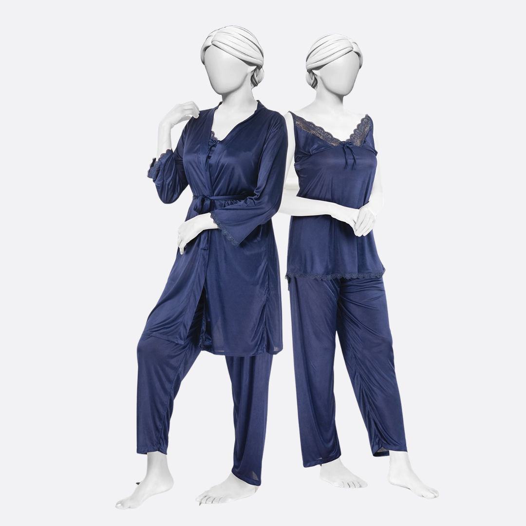 Jersey Silk 3-Piece Gown Set