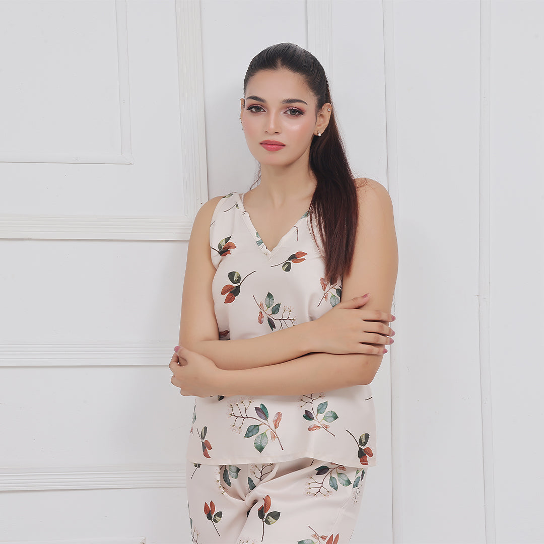 Sajiero Spice Ceder Strap Jumpsuit Printed Floral Ash