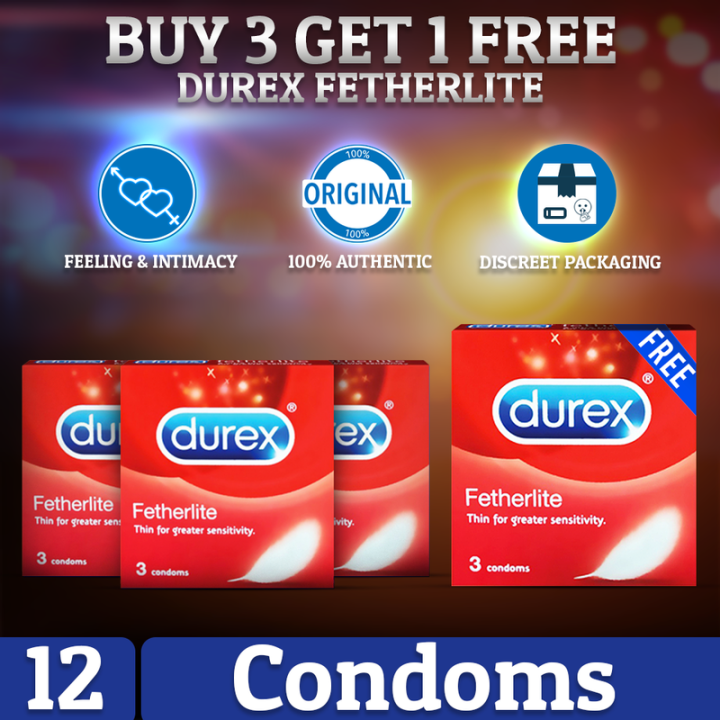 Durex Featherlite Condoms Pack of 3 (3+1) best quality urex thin condom feel like no condom price in pakistan onine
