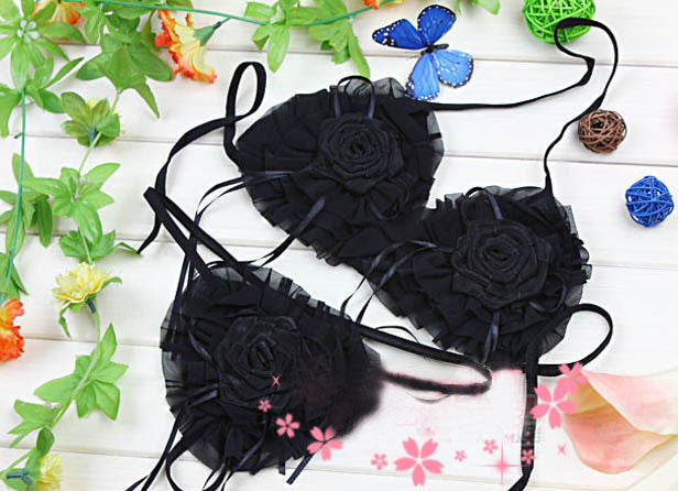 Ample - A One Size Long Gown With Panty and Bra Black